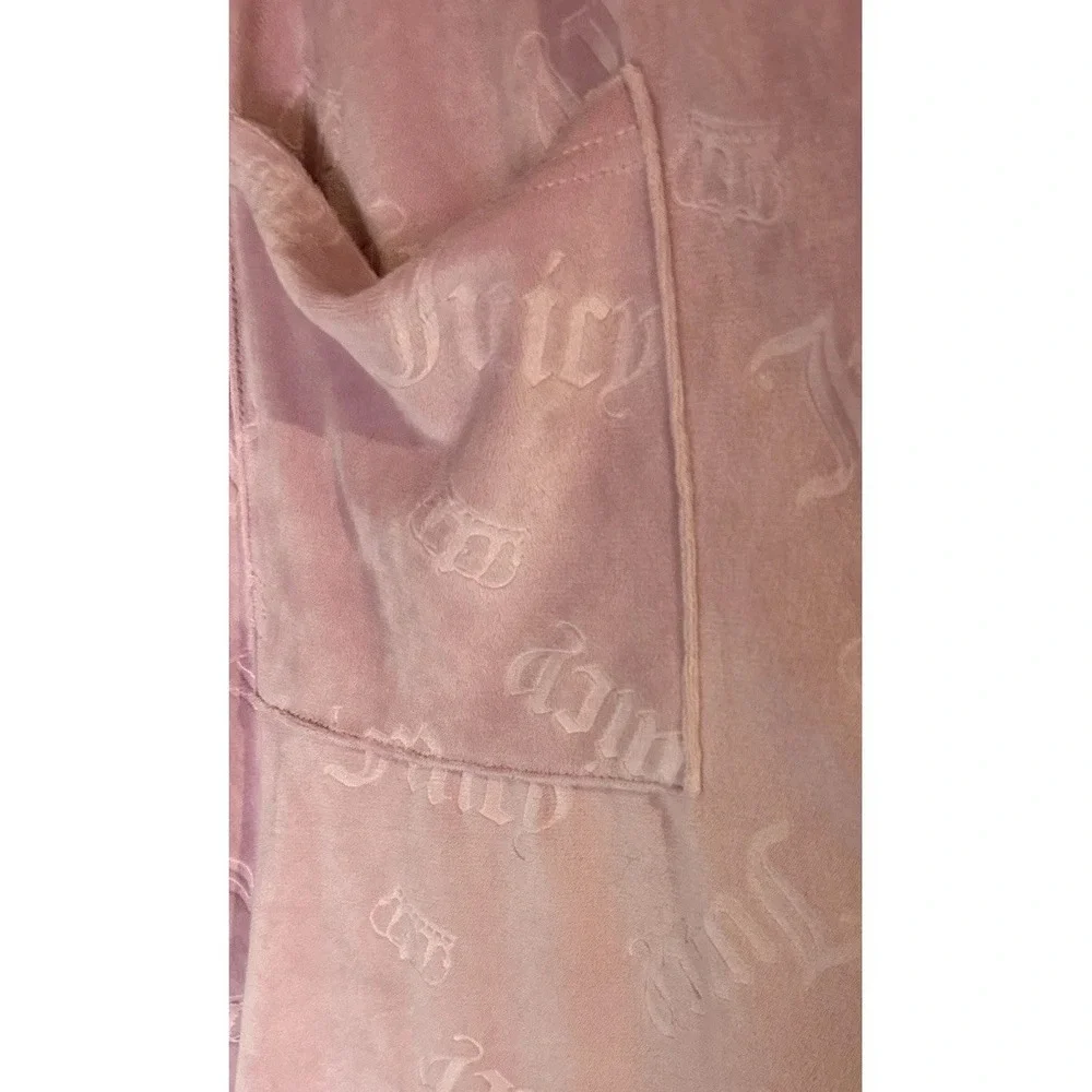 Womens Juicy Couture Pink Logo Bath Robe W Tie Size‎ Small Medium Adjustable S/M